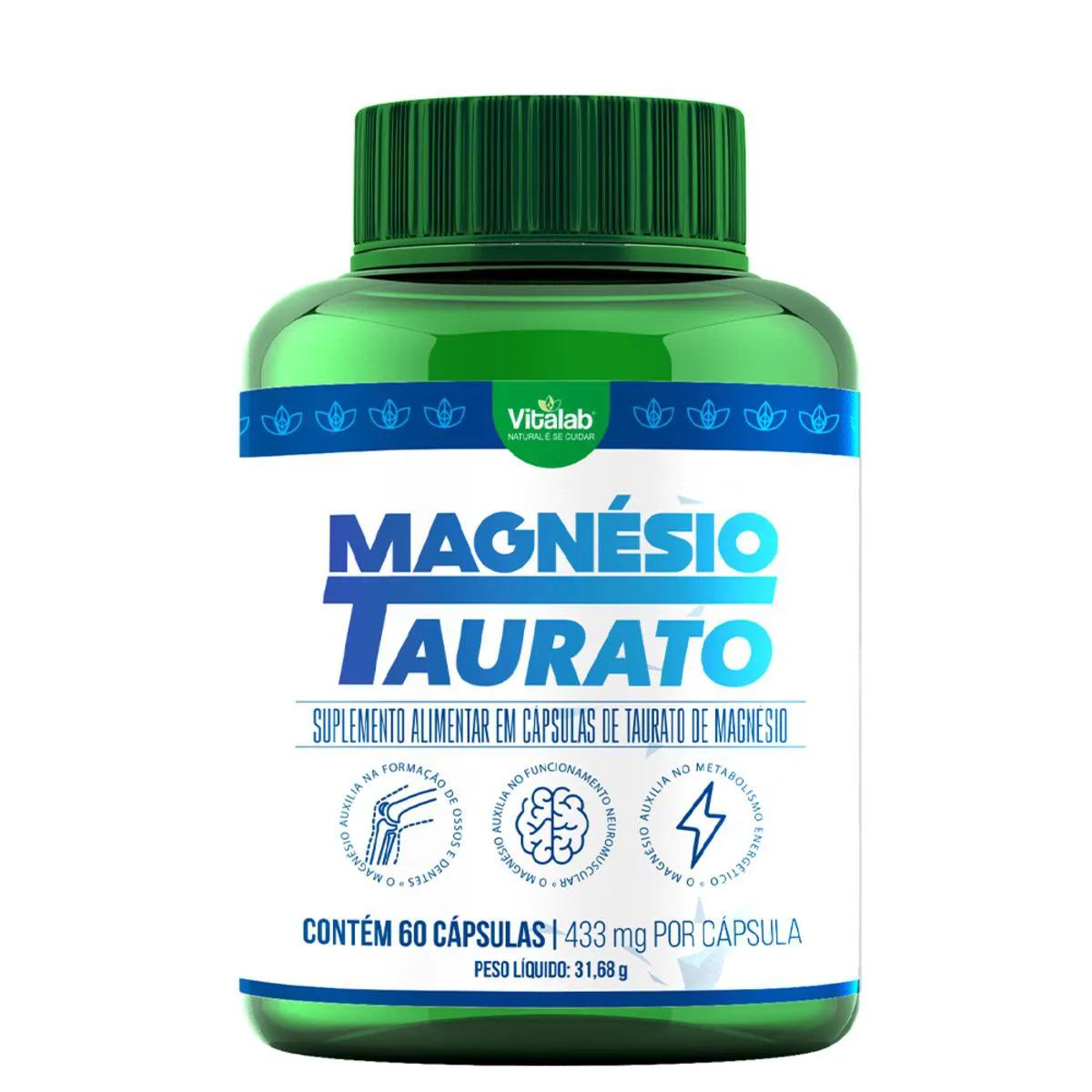 Taurato de Magnésio Vitalab 60 cápsulas
