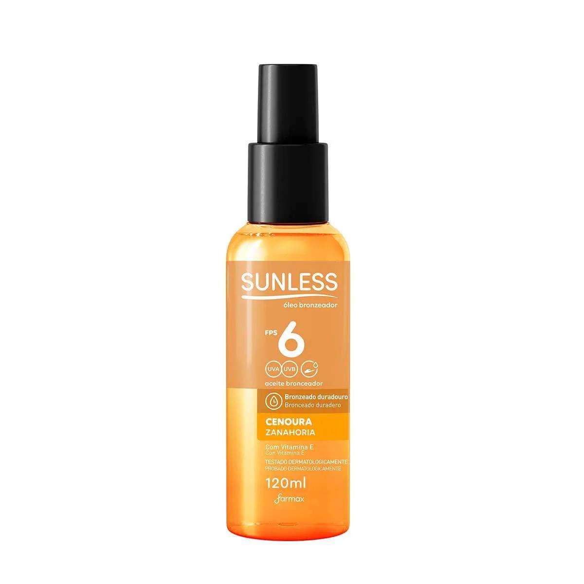 Óleo Bronzeador Cenoura Sunless FPS 6 120ml