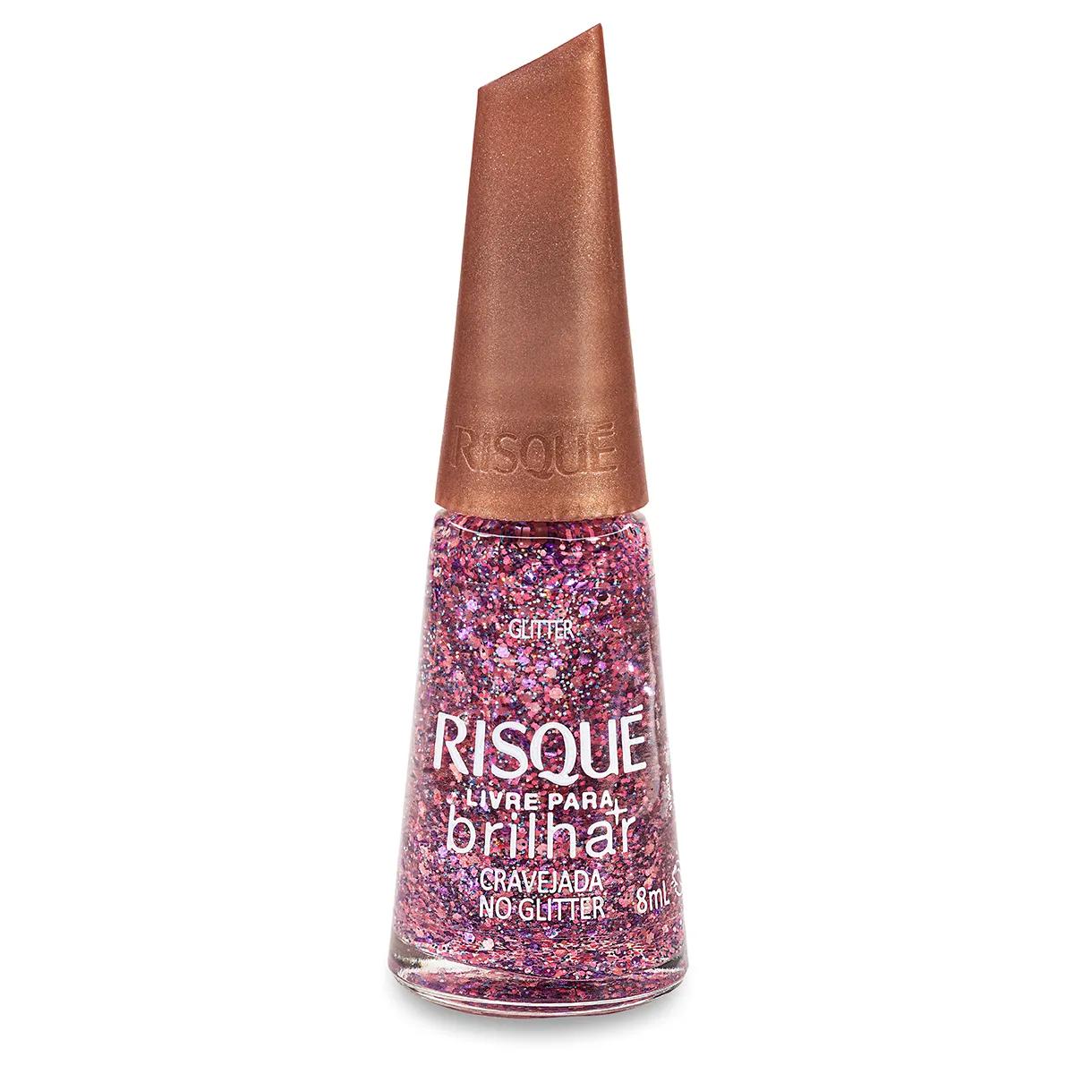 Esmalte Glitter Risqué Livre Para Brilhar 8ml – Cravejada no Glitter