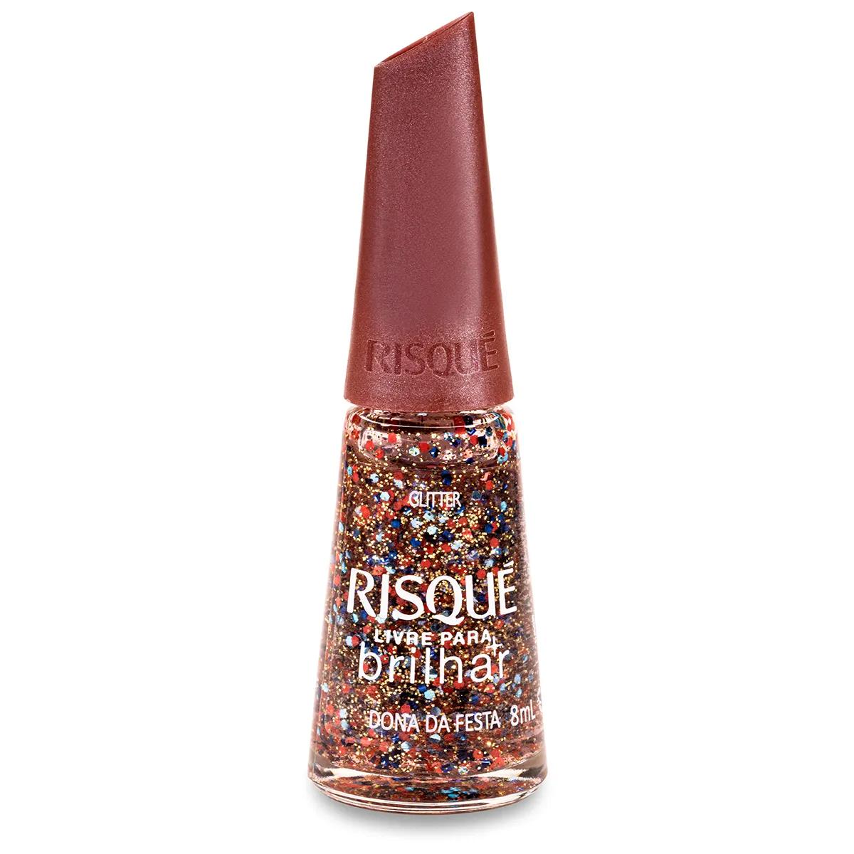 Esmalte Glitter Risqué Livre Para Brilhar 8ml – Dona da Festa
