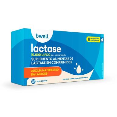 Lactase bwell 10.000 FCC 8 comprimidos mastigáveis