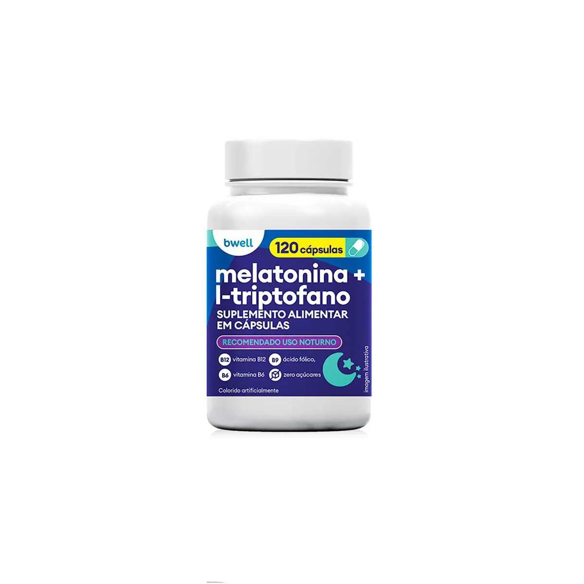 Suplemento Alimentar bwell Melatonina + L-Triptofano 120 cápsulas