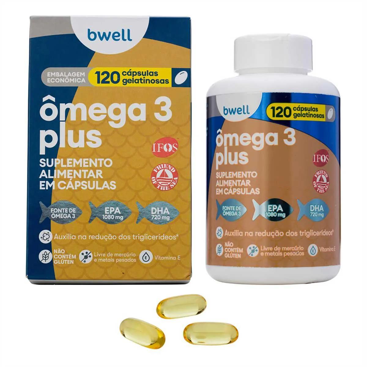Suplemento Alimentar Ômega 3 Plus BWell 120 cápsulas