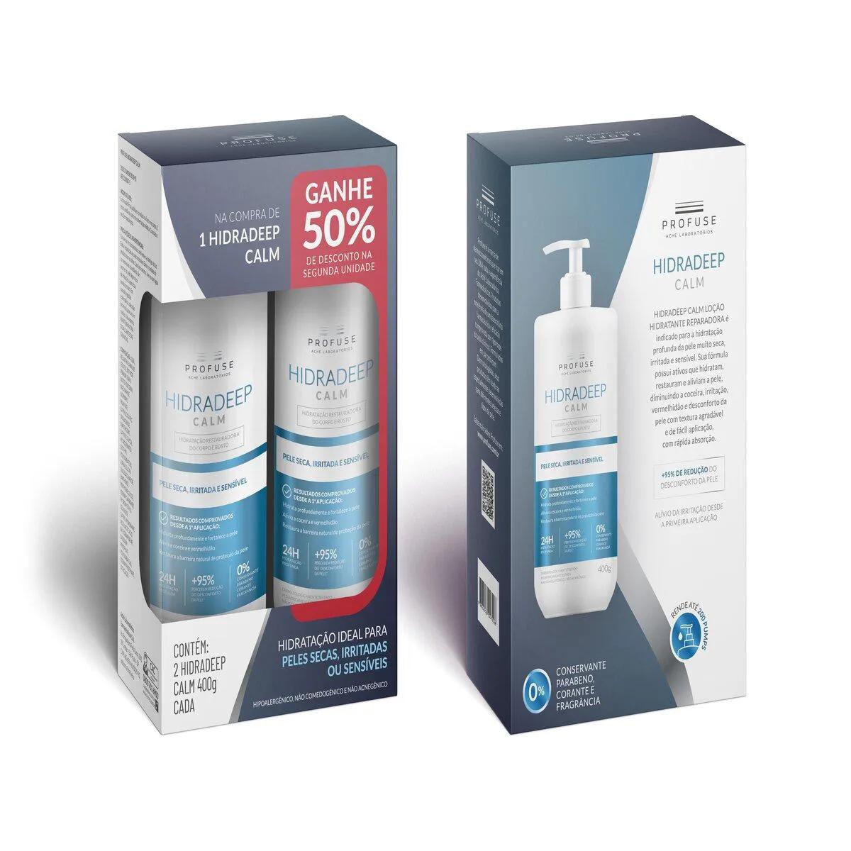 Kit Hidratante Profuse Hidradeep Calm Corpo e Rosto Pele Seca e Sensível - 2 Unidades de 400g cada