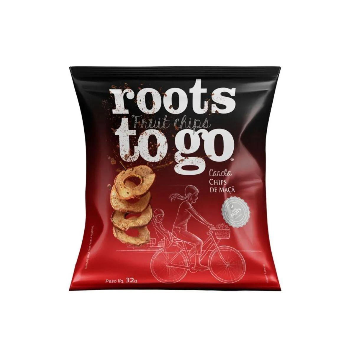 Chips Vegano Roots to Go Maçã com Canela 32g