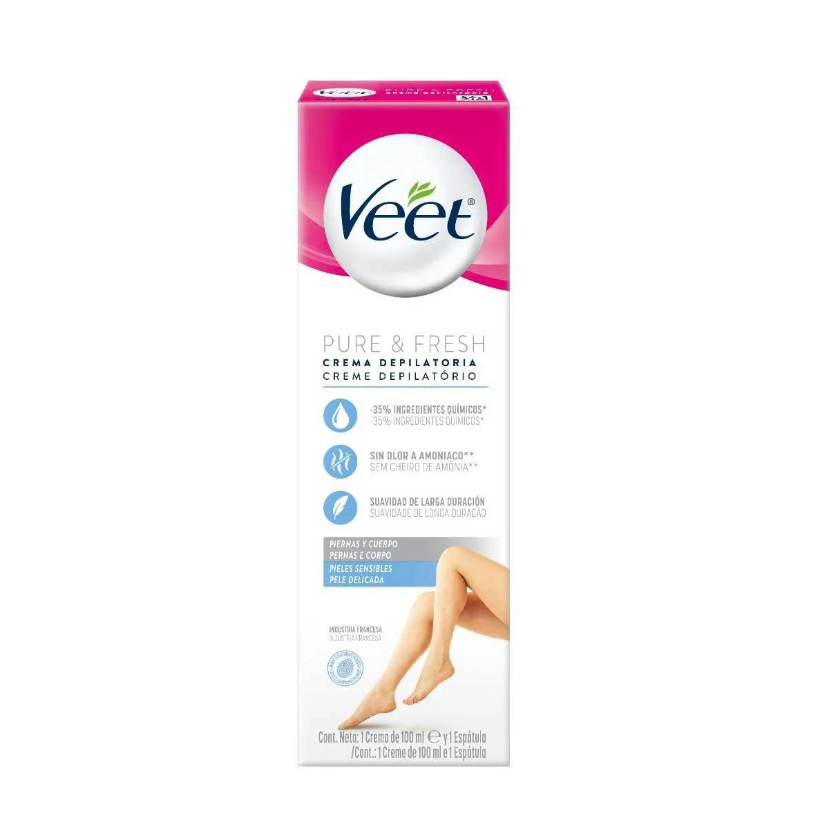 Creme Depilatório Veet Pure & Fresh Pele Sensível 100ml