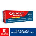 Cenevit Tripla Ação Sabor Laranja 10 Comprimidos Efervescentes