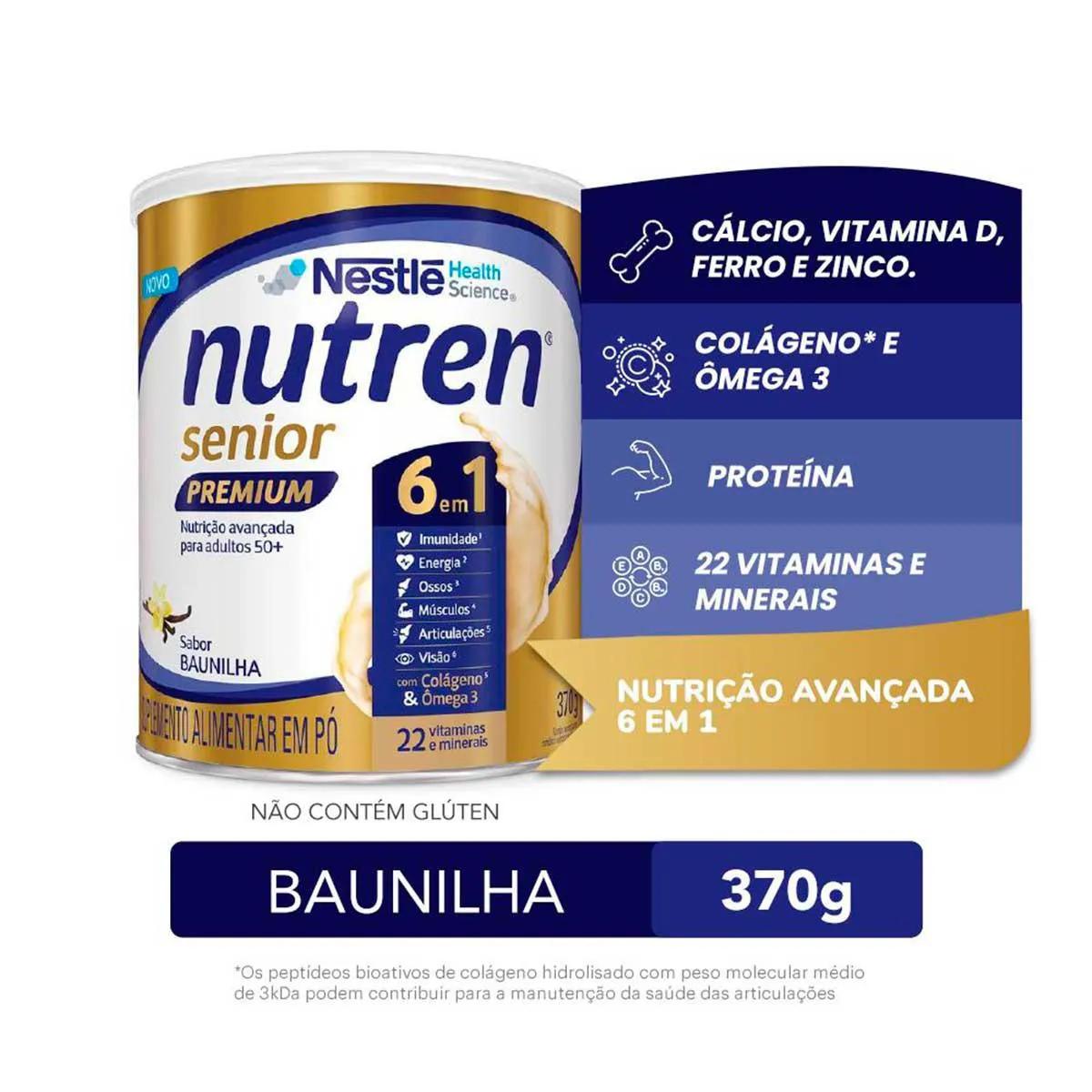 Suplemento Alimentar Nutren Senior Premium Sabor Baunilha 370g