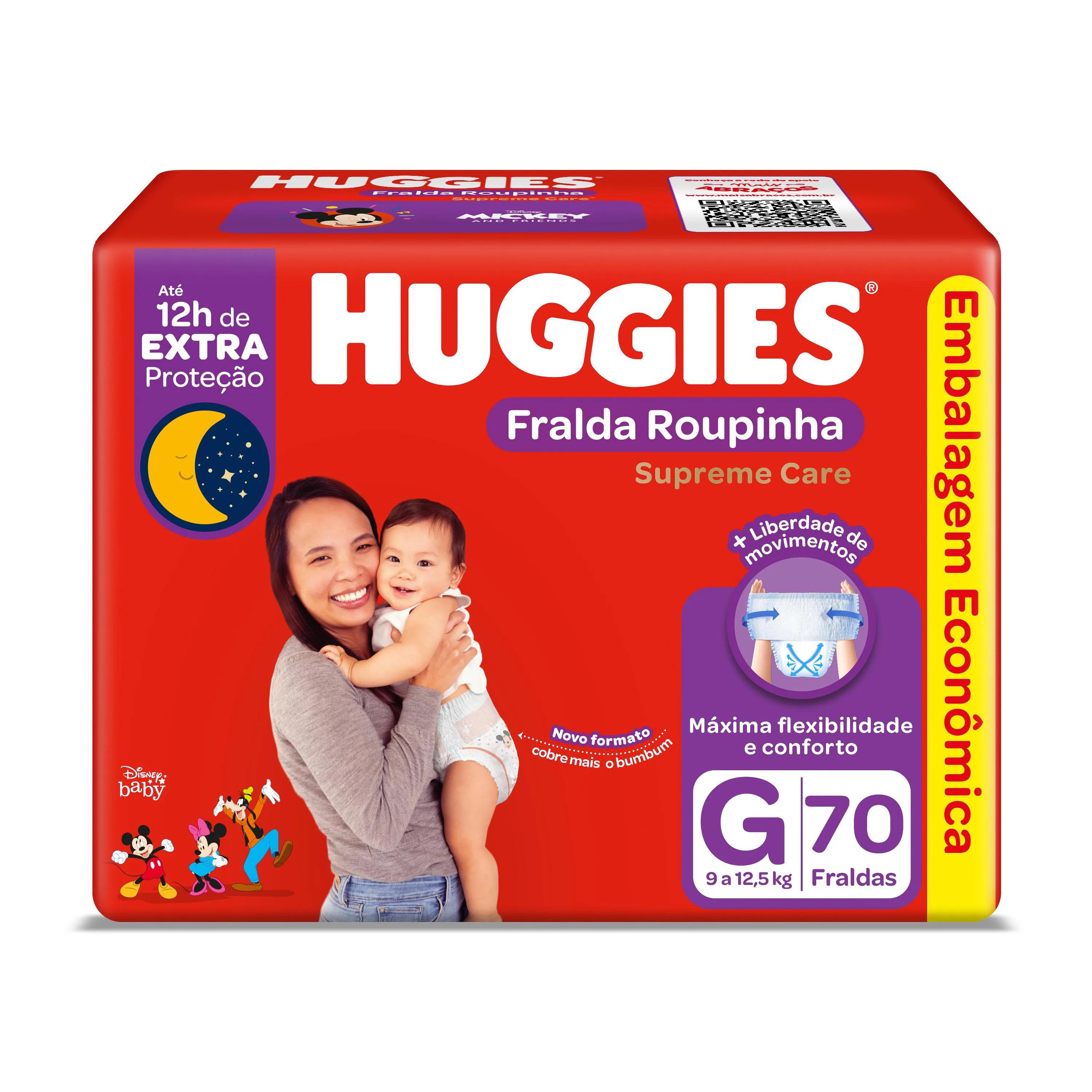 Fralda Huggies Roupinha Supreme Care G - 70 Unidades