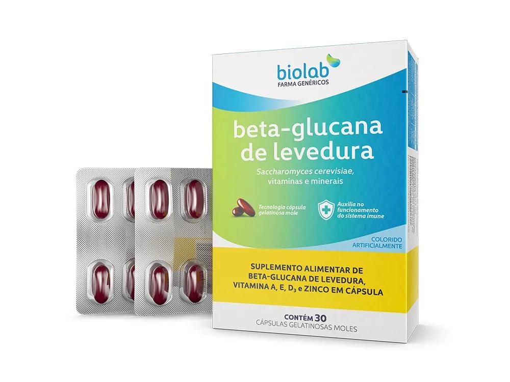 Suplemento Alimentar de Beta-Glucana Levedura Biolab 30 cápsulas