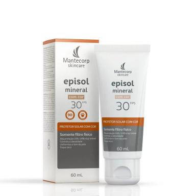 Protetor Solar Facial Com Cor Episol Mineral FPS 30 60ml