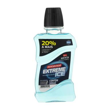 Enxaguante Bucal Antisséptico Dentalclean Extreme Ice Extra Forte Menta 300ml