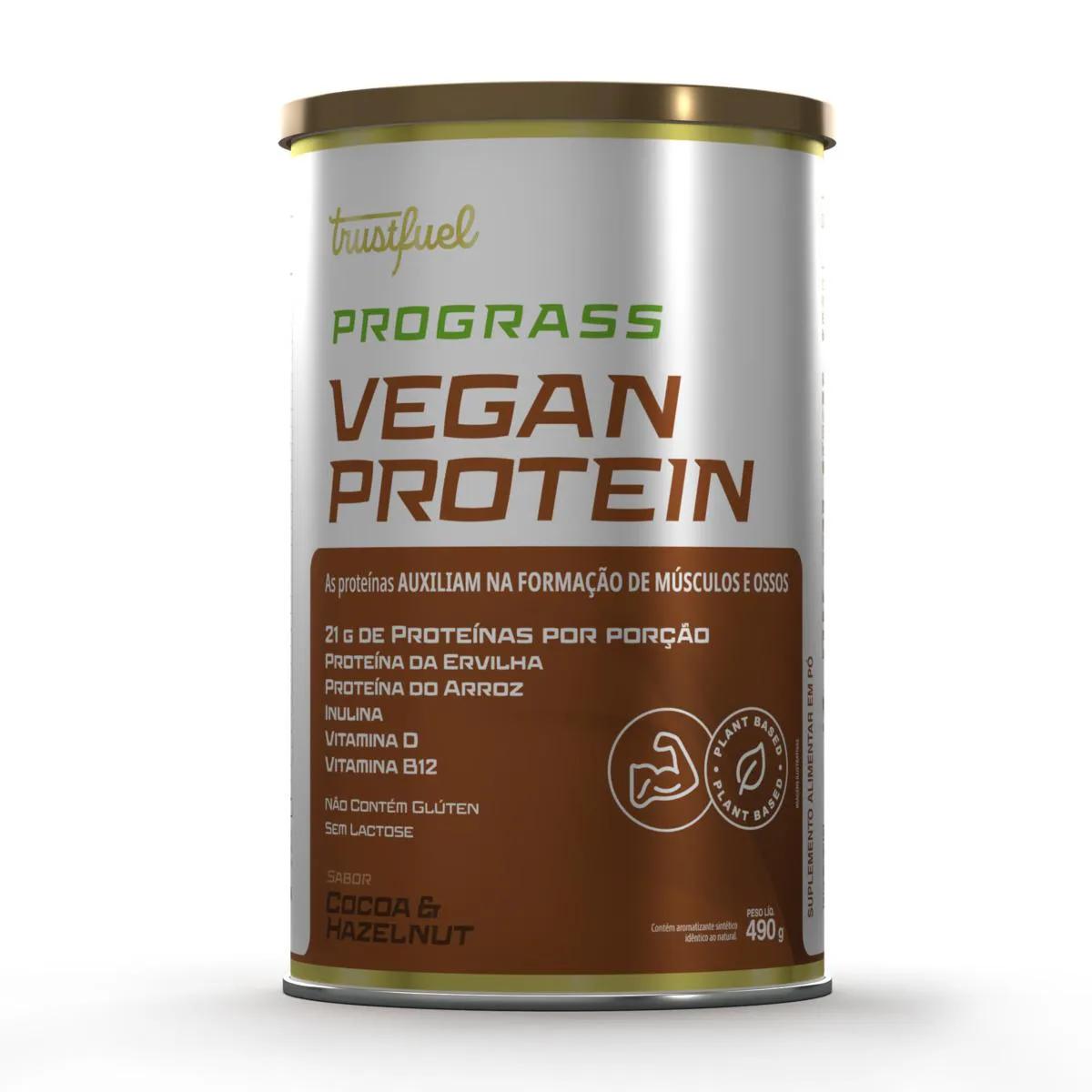 Suplemento Alimentar Trustfuel Prograss Vegan Protein Cocoa & Hazelnut 490g