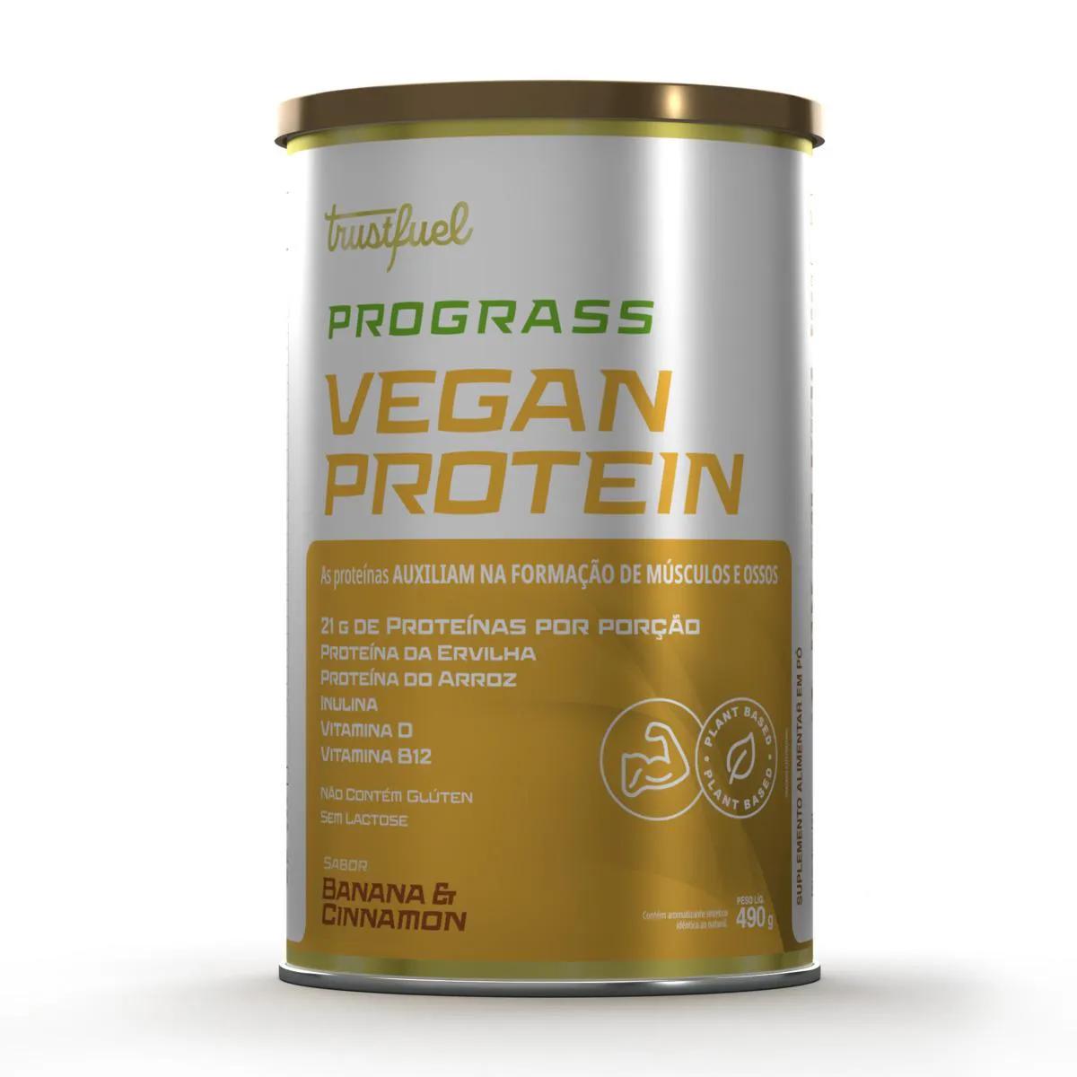 Suplemento Alimentar Trustfuel Prograss Vegan Protein Banana Cinnamon 490g