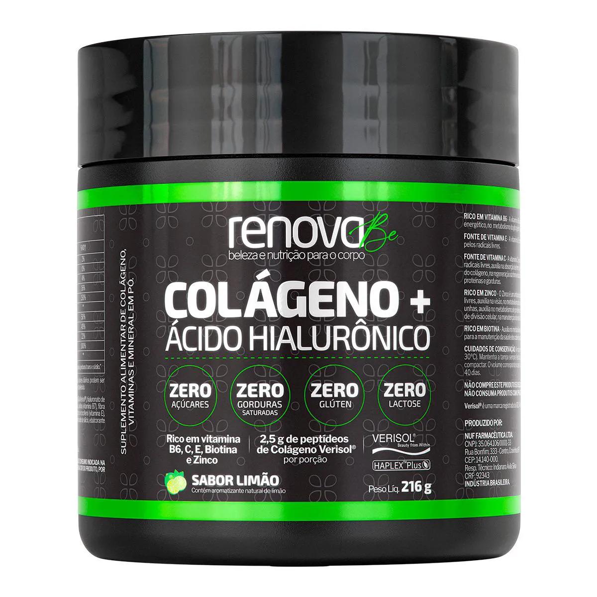 Colágeno + Ácido Hialurônico Renova Be Sabor Limão 216g