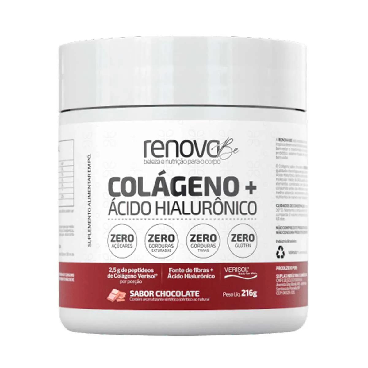Colágeno + Ácido Hialurônico Renova Be Sabor Chocolate 216g
