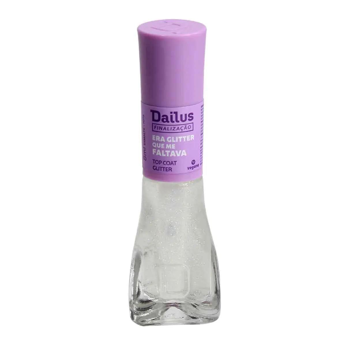 Esmalte Dailus Finalização Top Coat Glitter 8ml – Era Glitter Que Me Faltava