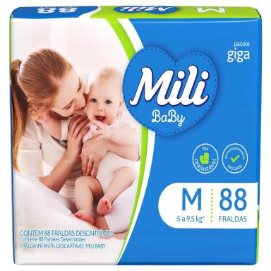 Fralda Infantil Mili Baby Giga M 88 Unidades