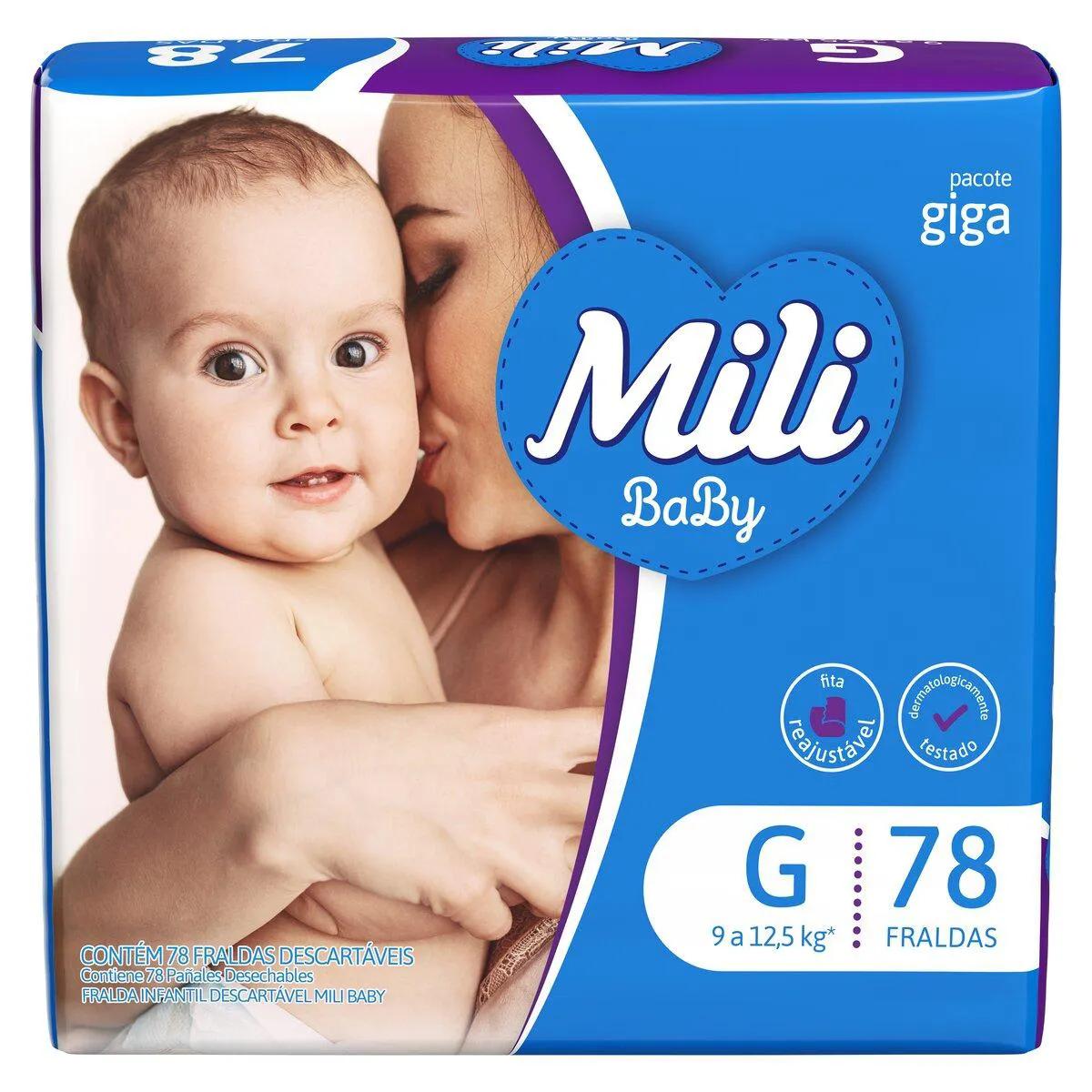 Fralda Infantil Mili Baby Giga G 78 Unidades