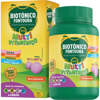 Suplemento Alimentar Infantil Biotônico Fontoura Multivitamínico Sabor Tutti-Frutti 60 comprimidos mastigáveis