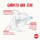 Chupeta NUK Star Girl 6+ meses Silicone S2 - 1 Unidade