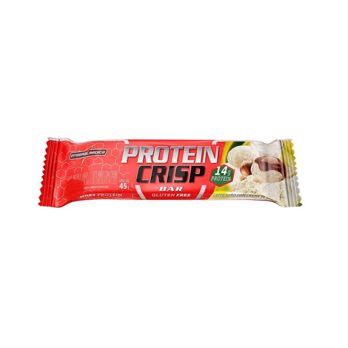 Barra de Proteína Protein Crisp Bar Whey Protein Integralmedica Leite Ninho com Creme de Avelã 45g