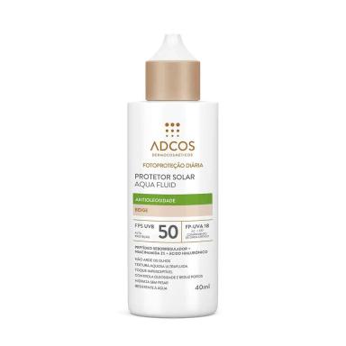 Protetor Solar Facial Adcos Aqua Fluid Antioleosidade FPS 50 Beige 40ml