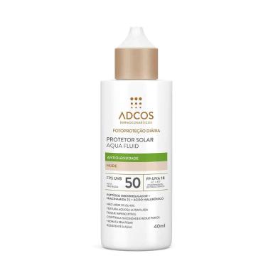 Protetor Solar Facial Adcos Aqua Fluid Antioleosidade FPS 50 Nude 40ml