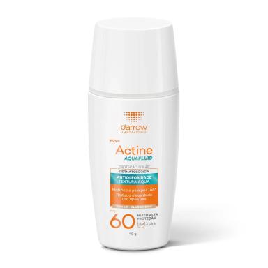 Protetor Solar Facial Darrow Actine Aquafluid FPS 60 com Cor Tom Claro/Médio 40g