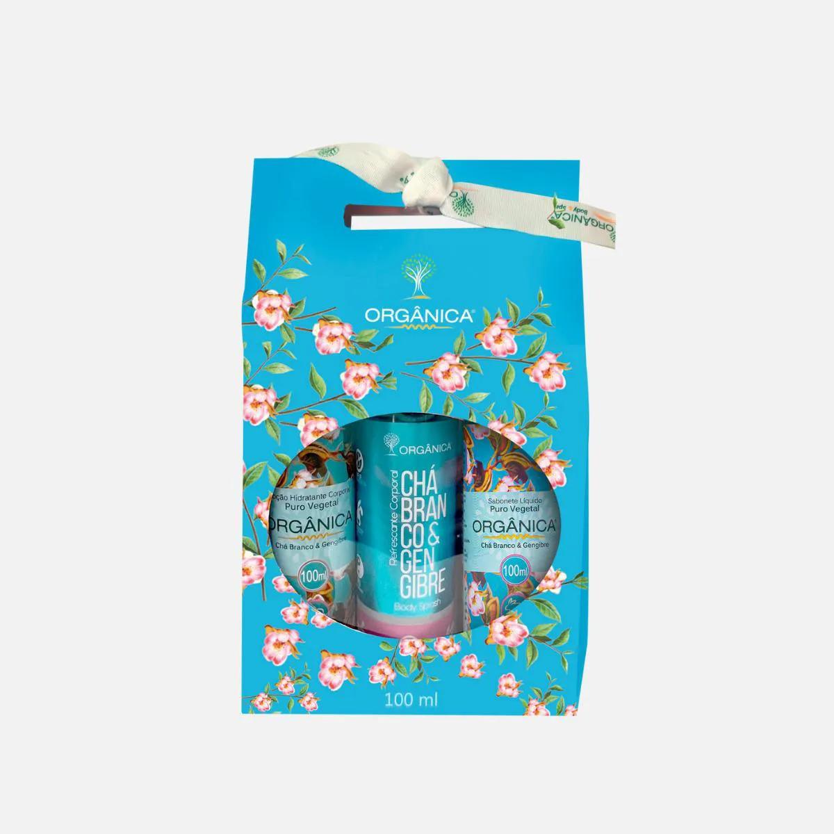 Kit Orgânica Colors Tri Body Splash Hidratante + Sabonete Líquido Chá Branco e Gengibre