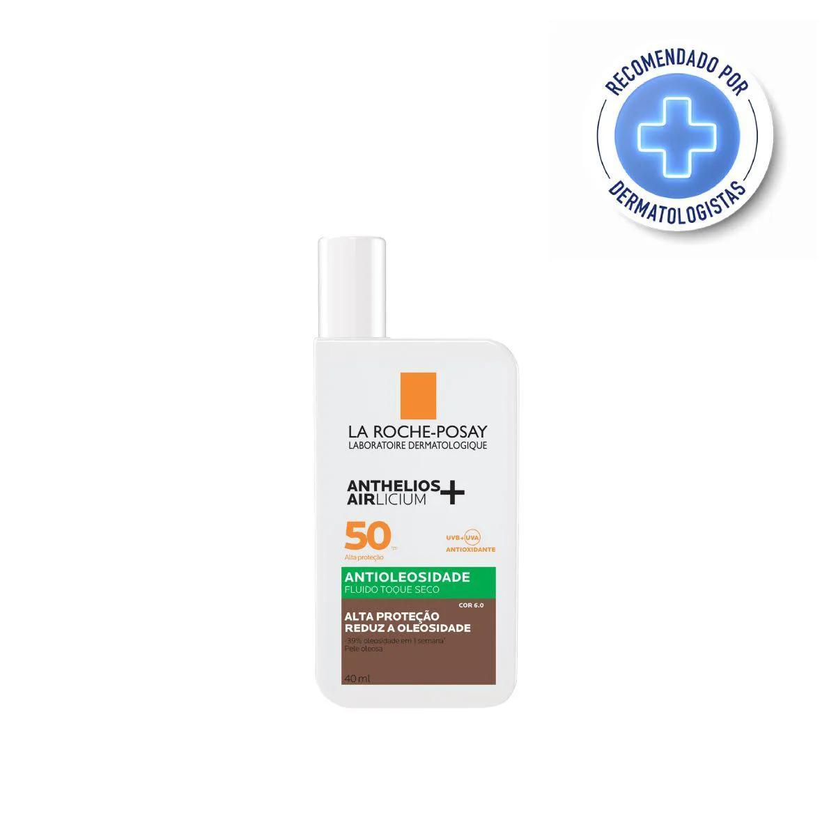 Protetor Solar Facial Anthelios Airlicium+ Fluido Antioleosidade La Roche-Posay FPS 50 Cor 6.0 40ml