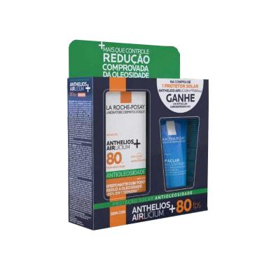 Kit La Roche-Posay Protetor Solar Facial Anthelios Airlicium+ FPS 80 40g + Gel de Limpeza Effaclar Concentrado 50g