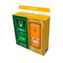 Kit Vichy Protetor Solar Idéal Soleil Clarify Média FPS 60 40g + Gel de Limpeza Profunda Normaderm 50g