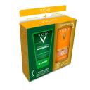 Kit Vichy Protetor Solar Idéal Soleil Clarify Média FPS 60 40g + Gel de Limpeza Profunda Normaderm 50g