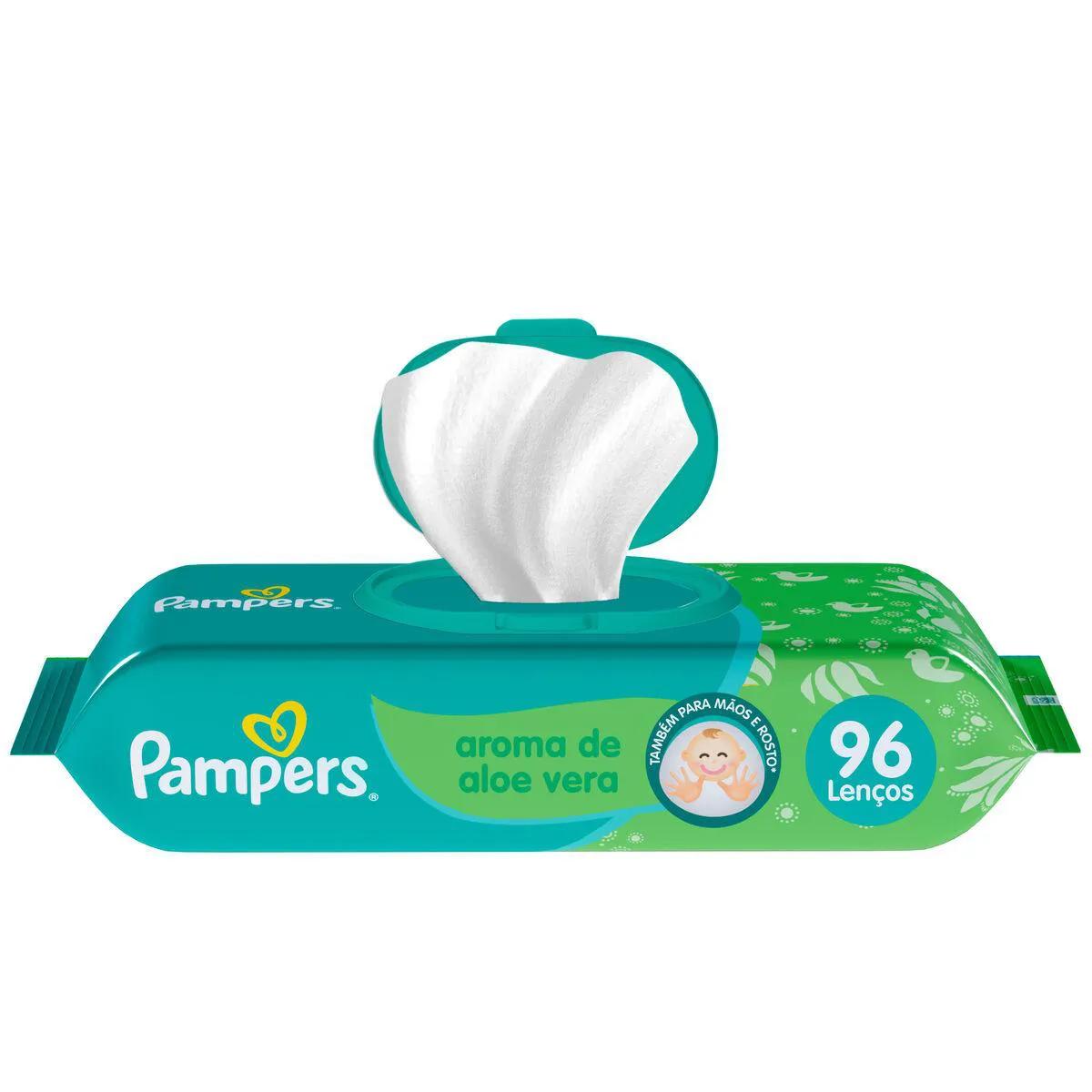 Lenço Umedecido Pampers Aroma de Aloe Vera 96 unidades