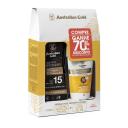 Kit Australian Gold Protetor Solar Corporal FPS 15 Spray Gel 235g + Facial FPS 50 Gel Creme 50g