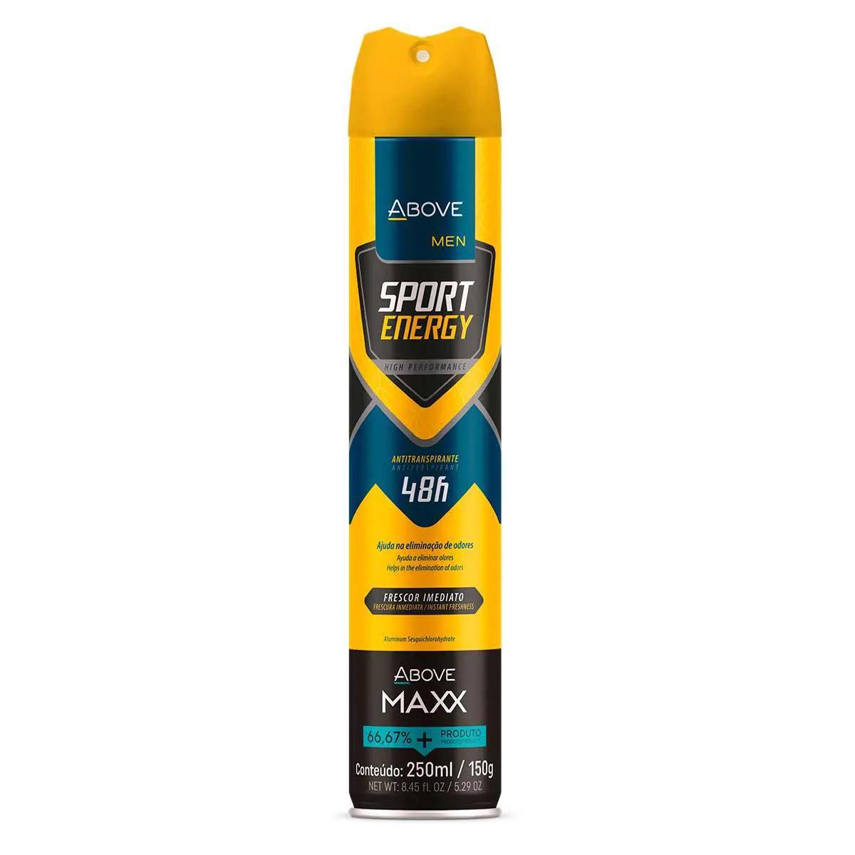 Desodorante Antitranspirante Above Sport Energy Men 48h Aerosol 250ml