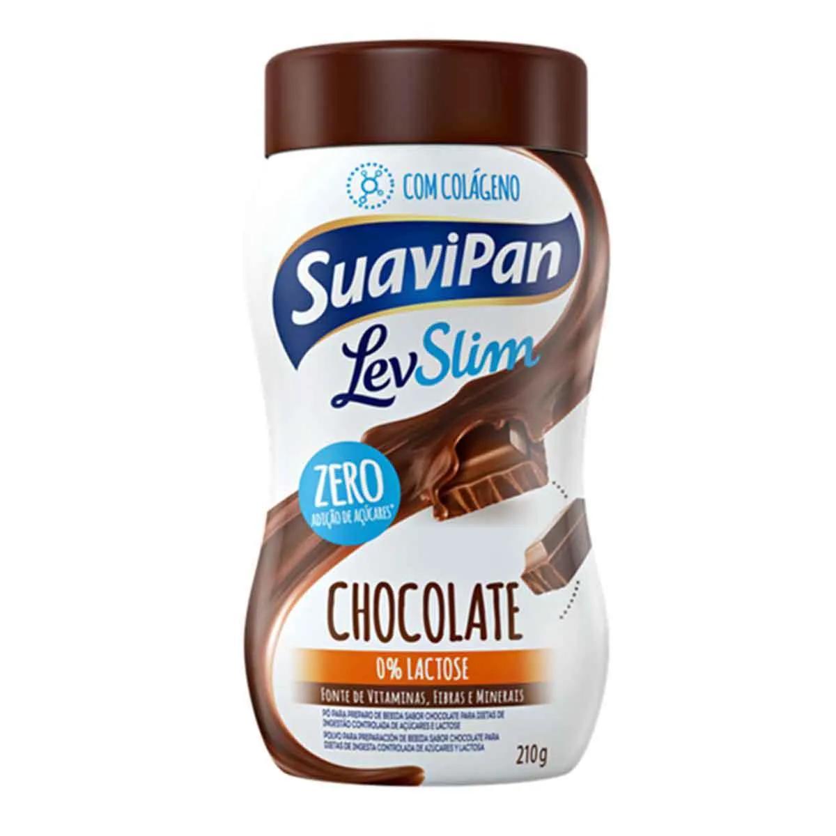 Bebida em Pó SuaviPan LevSlim Chocolate Zero Açúcar 150g
