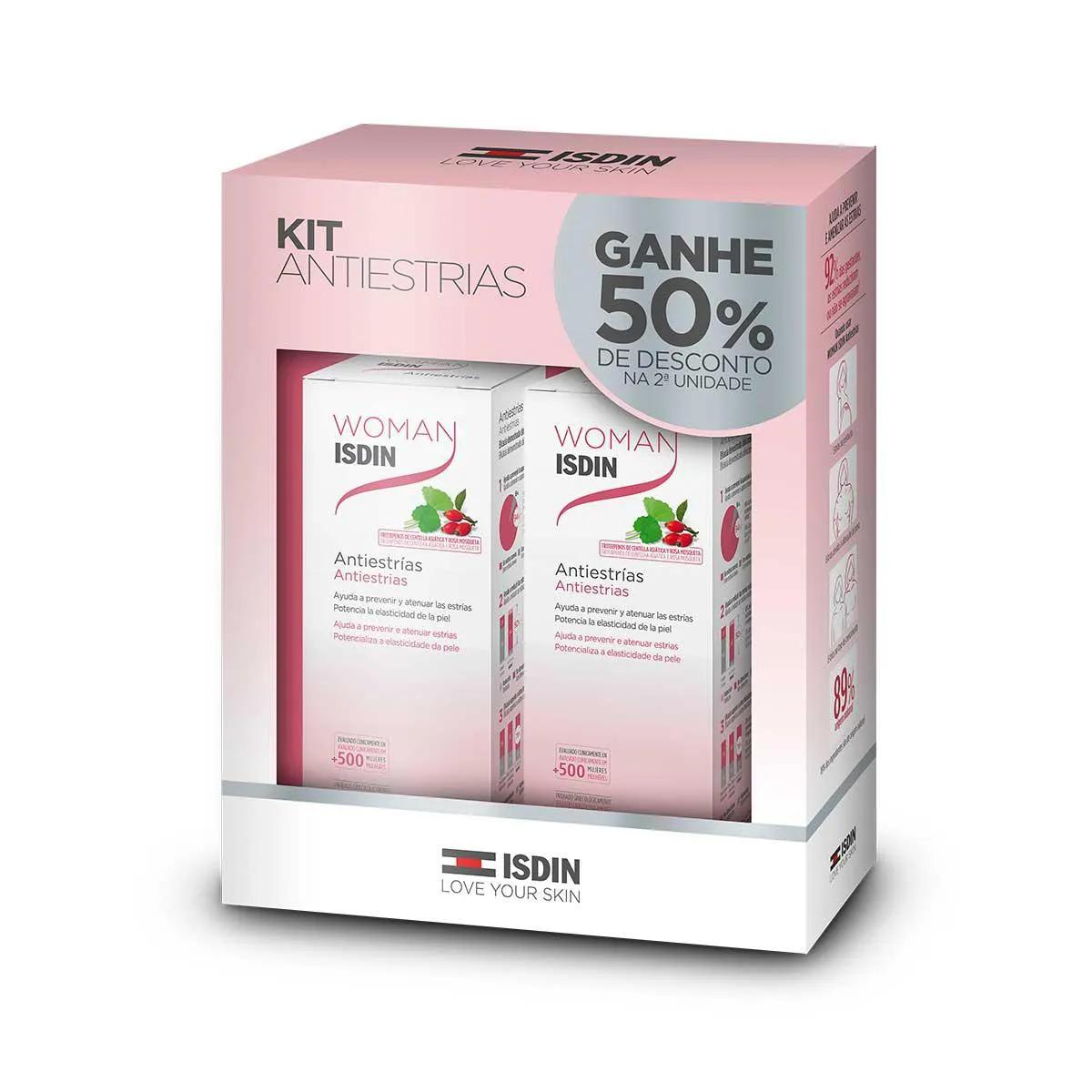 Kit Antiestrias Isdin Woman 250ml com 50% de Desconto na 2ª unidade