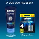 Kit Carga para Aparelho de Barbear Gillette Mach3 4 unidades + Creme de Barbear Proteção e Conforto 150ml