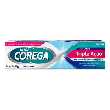 Creme Fixador de Dentadura Ultra Corega Tripla Ação Sem Sabor 40g