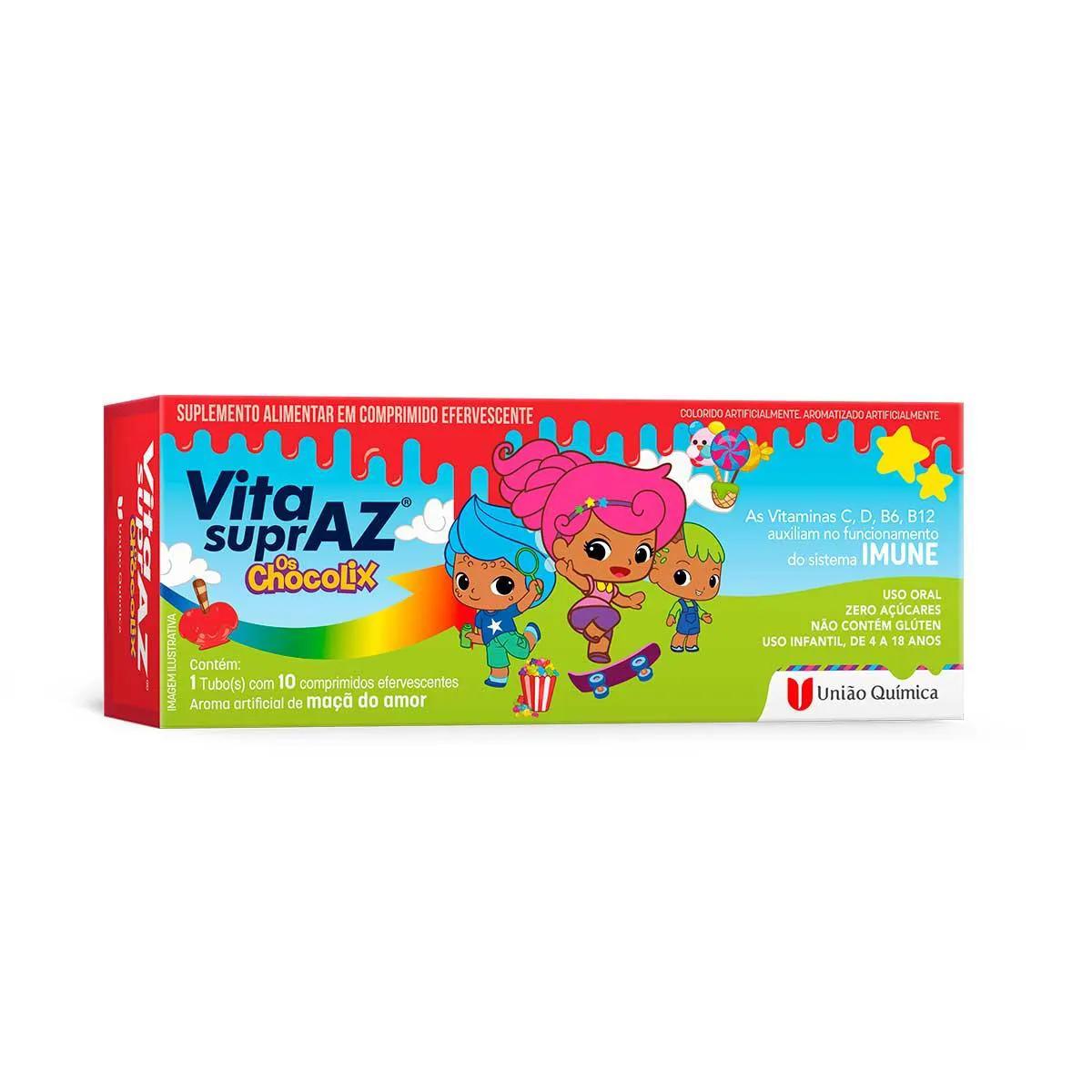 VitasuprAZ Os Chocolix Aroma Maçã do Amor 10 comprimidos efervescentes