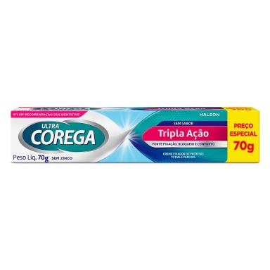 Creme Fixador de Dentadura Ultra Corega Tripla Ação Sem Sabor 70g