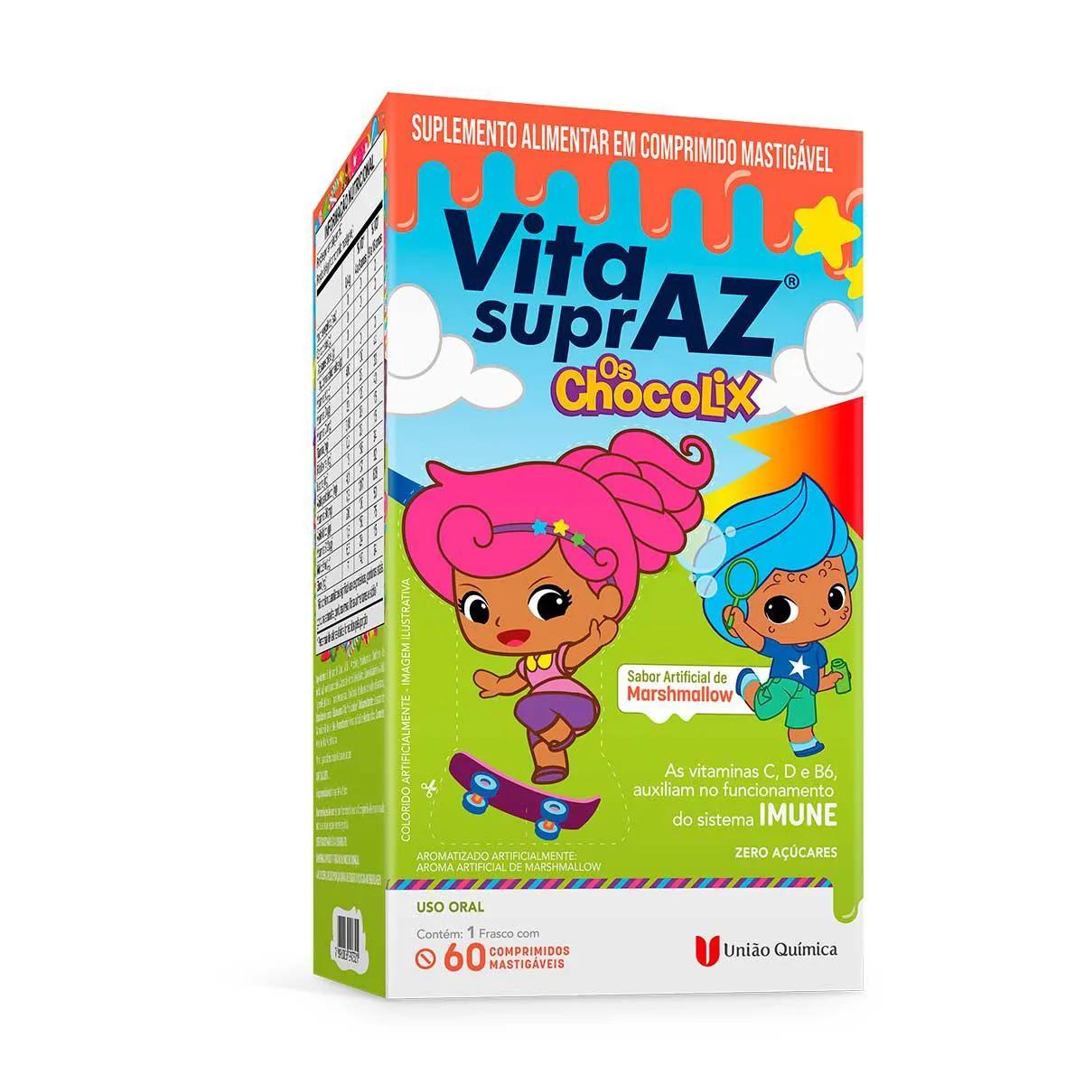 VitasuprAZ Os Chocolix Sabor Marshmallow 60 comprimidos mastigáveis