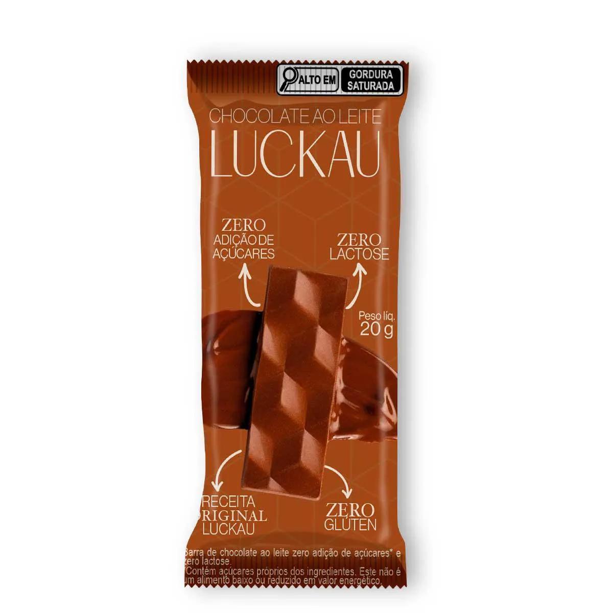 Chocolate ao Leite Luckau 20g - 12 unidades