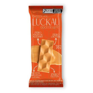 Chocolate Branco Doce de Leite Luckau 20g - 12 unidades