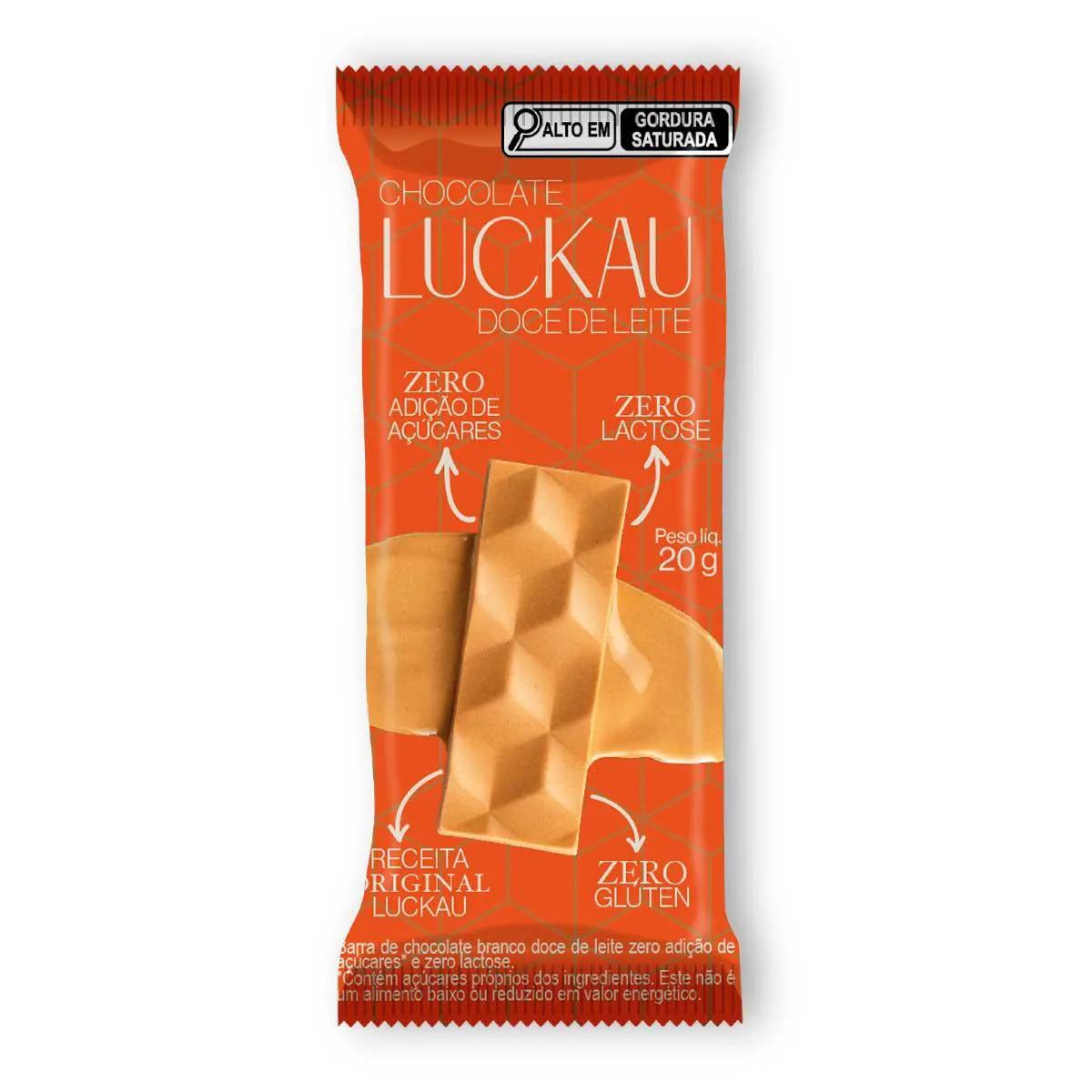 Chocolate Branco Doce de Leite Luckau 20g - 12 unidades