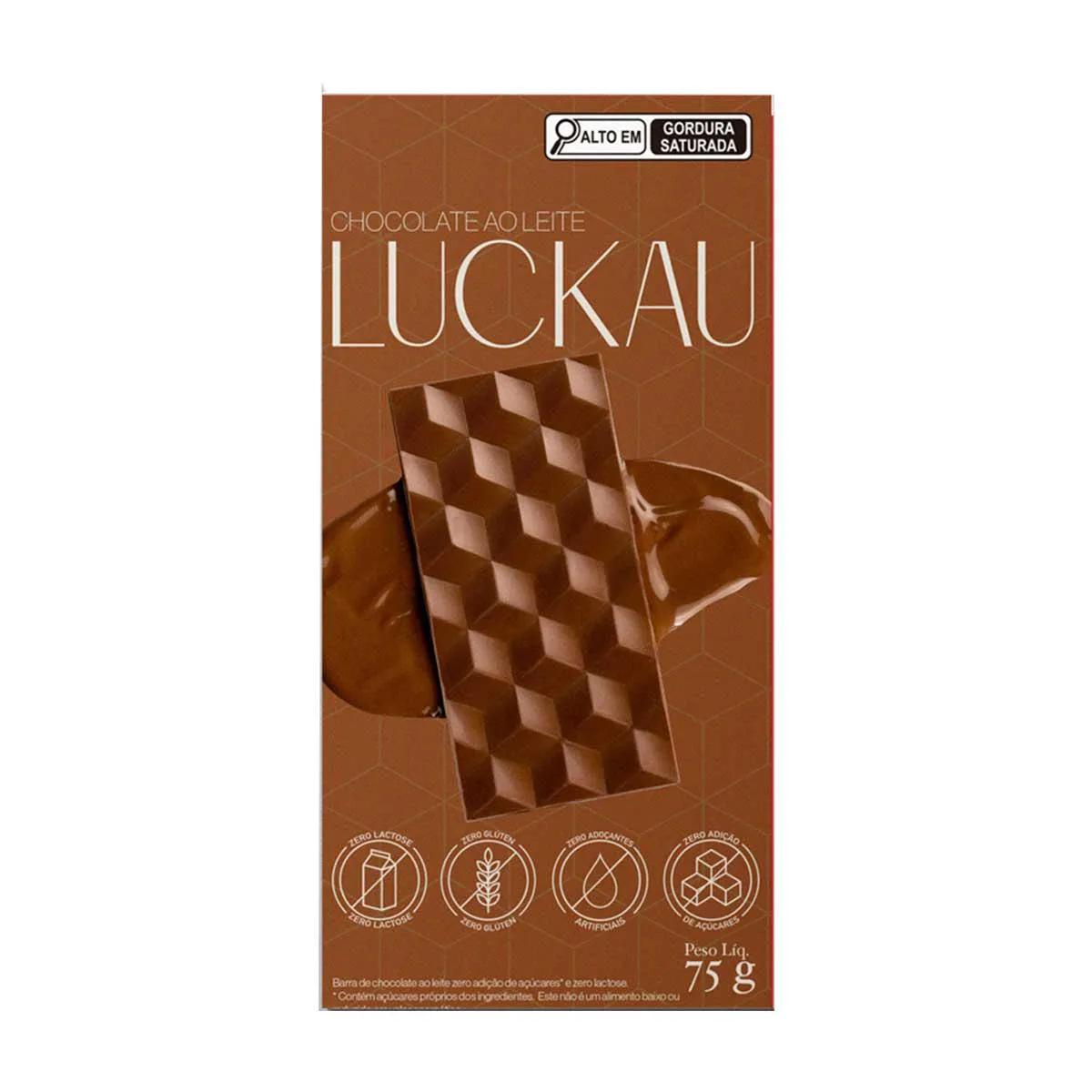 Chocolate ao Leite 75g Luckau - 6 unidades