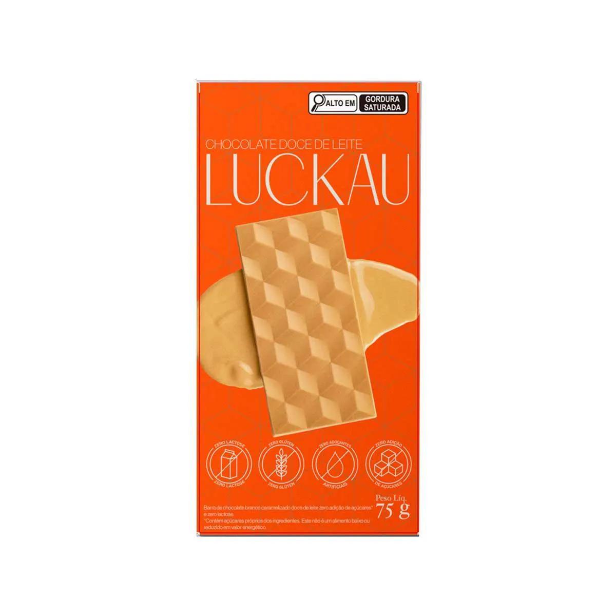Chocolate Branco Doce de Leite Luckau 75g - 6 unidades