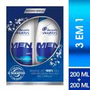 Shampoo de Cuidados com a Raiz Head & Shoulders Men 3 em 1 2 unidades de 200ml